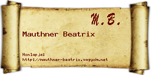 Mauthner Beatrix névjegykártya